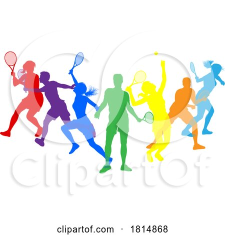 Silhouette Tennis Players Silhouettes Concept by AtStockIllustration