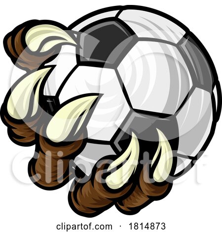 Soccer Football Ball Claw Cartoon Monster Hand by AtStockIllustration