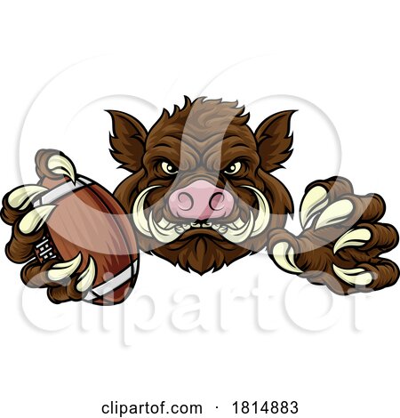 Boar Wild Hog Razorback Warthog Football Mascot by AtStockIllustration