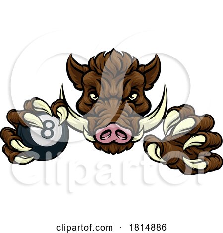 Boar Wild Hog Razorback Warthog Pig Pool Mascot by AtStockIllustration