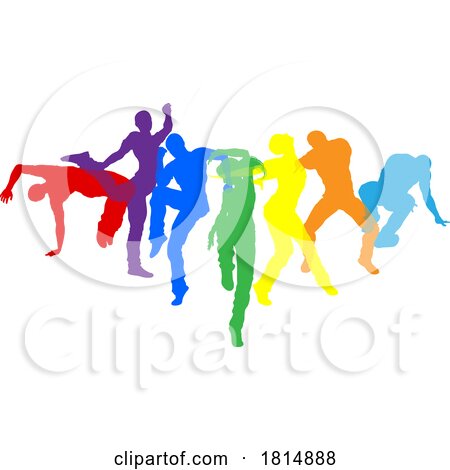 Dancers Silhouette Street Dance Poses Silhouettes by AtStockIllustration