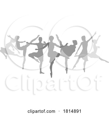 Ballet Dancer Silhouette Dancers Poses Silhouettes by AtStockIllustration