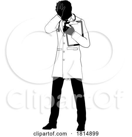 Doctor Upset Man Medical Silhouette Person by AtStockIllustration