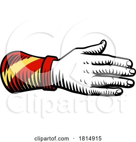 Hand Palm out Back or Rear Vintage Woodcut Style by AtStockIllustration