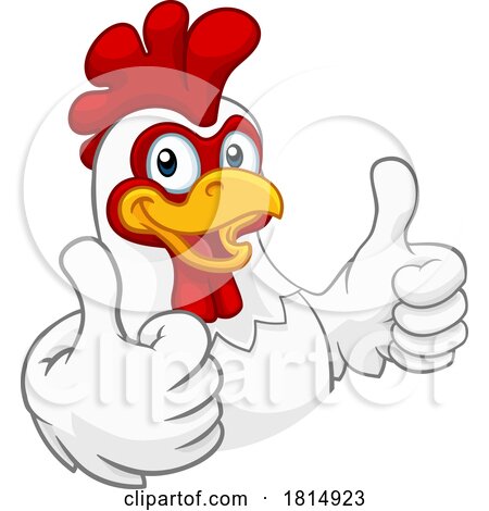 Chicken Cartoon Rooster Cockerel Character by AtStockIllustration