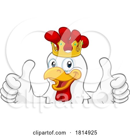 King Chicken Rooster Cockerel Bird Crown Cartoon by AtStockIllustration