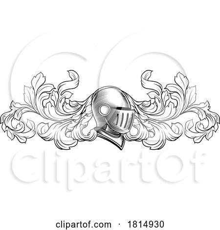 Coat of Arms Crest Knight Helmet Heraldry Design by AtStockIllustration