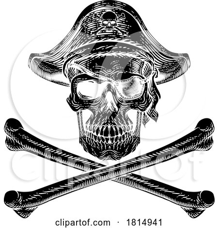 Pirate Skull Crossbones Skeleton Grim Reaper by AtStockIllustration