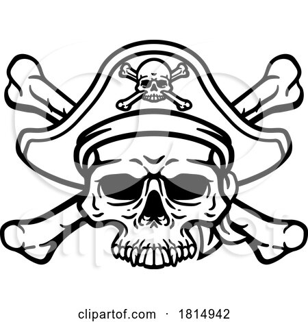 Pirate Hat Skull and Crossbones Cartoon by AtStockIllustration