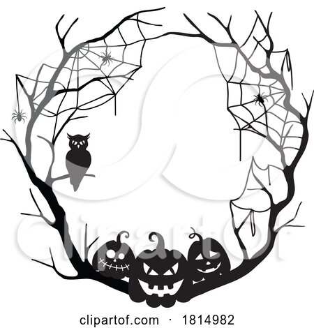 Silhouetted Halloween Frame Clipart by Vector Tradition SM