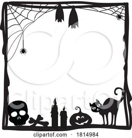 Halloween Border Silhouette Clipart by Vector Tradition SM