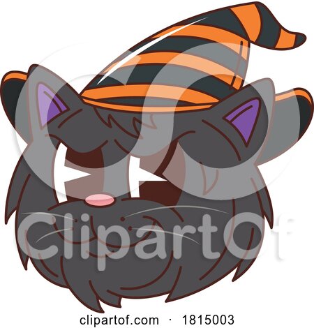 Halloween Cat Wearing a Hat by Vector Tradition SM