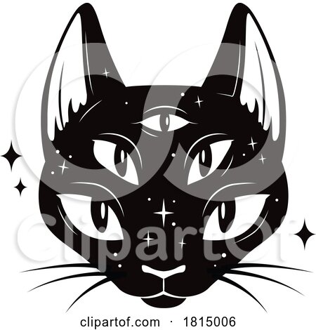 Magical Black Cat Halloween Clipart by Vector Tradition SM