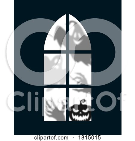 Halloween Ghosts in a Window Clipart by Vector Tradition SM