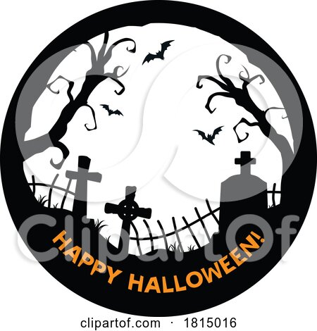 Silhouetted Halloween Frame Clipart by Vector Tradition SM