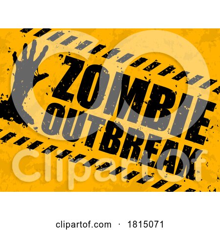 Warning Zombie Outbreak Sign Licensed Clipart by Vector Tradition SM