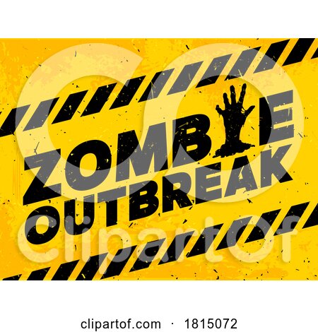 Warning Zombie Outbreak Sign Licensed Clipart by Vector Tradition SM