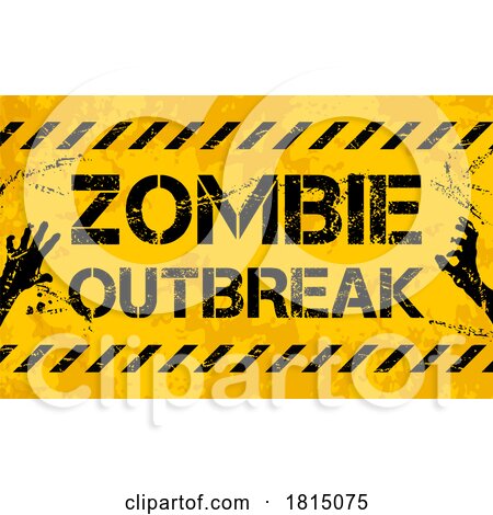 Warning Zombie Outbreak Sign Licensed Clipart by Vector Tradition SM