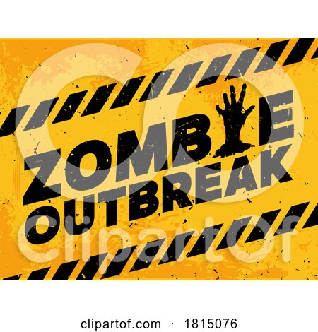 Warning Zombie Outbreak Sign Licensed Clipart by Vector Tradition SM