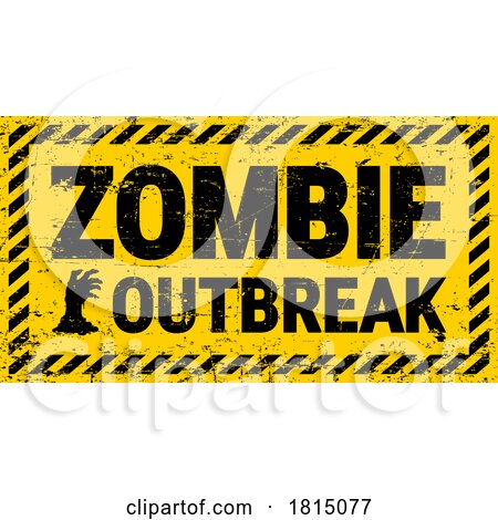 Warning Zombie Outbreak Sign Licensed Clipart by Vector Tradition SM