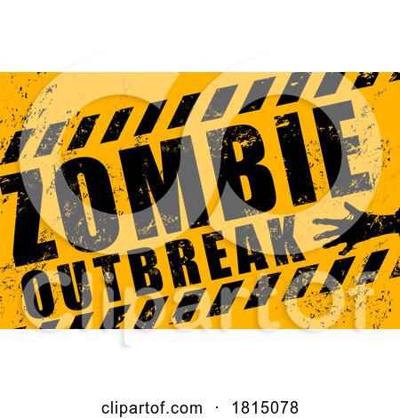 Warning Zombie Outbreak Sign Licensed Clipart by Vector Tradition SM