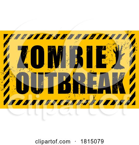 Warning Zombie Outbreak Sign Licensed Clipart by Vector Tradition SM