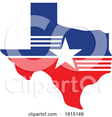 State of Texas USA Map and Patriotic Design with Star and Stripes by Vector Tradition SM