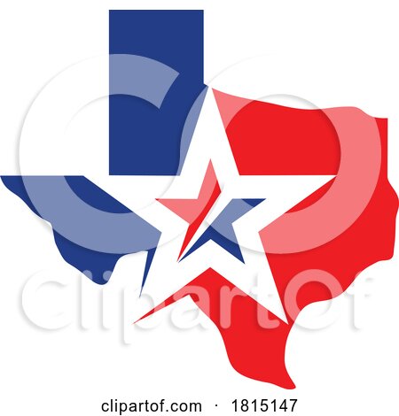 State of Texas USA Map and Patriotic Design with Star by Vector Tradition SM