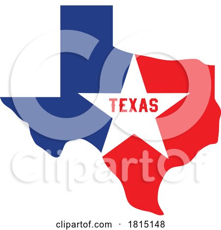 State of Texas USA Map and Patriotic Design with Star by Vector Tradition SM