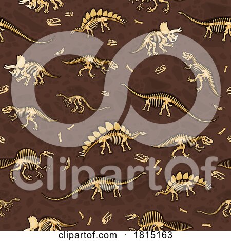 Dinosaur Skeleton Background Clipart by Vector Tradition SM