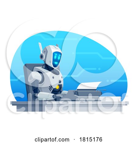 Robot Using a Typewriter by Vector Tradition SM