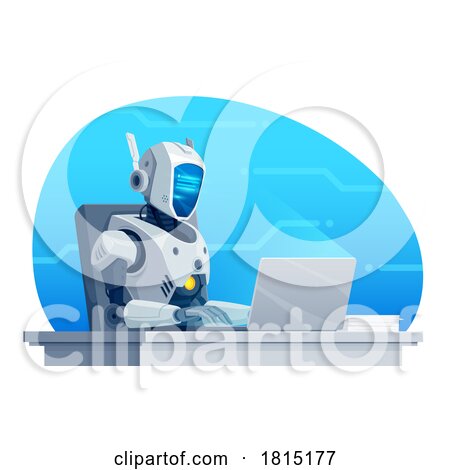 Robot Using a Laptop by Vector Tradition SM