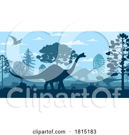 Silhouetted Dinosaurs Clipart by Vector Tradition SM