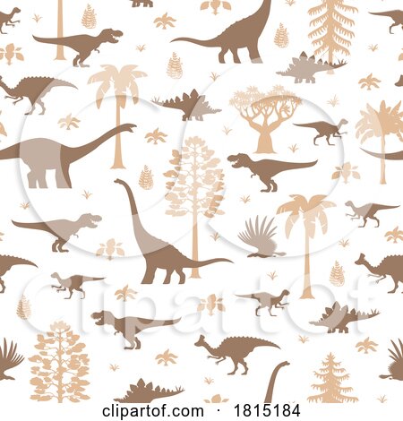 Silhouetted Dinosaur Pattern Clipart by Vector Tradition SM