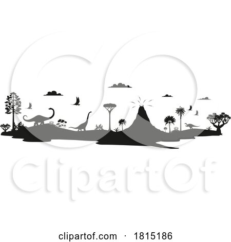 Silhouetted Dinosaurs Clipart by Vector Tradition SM