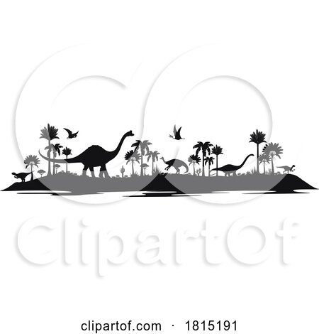 Silhouetted Dinosaurs Clipart by Vector Tradition SM