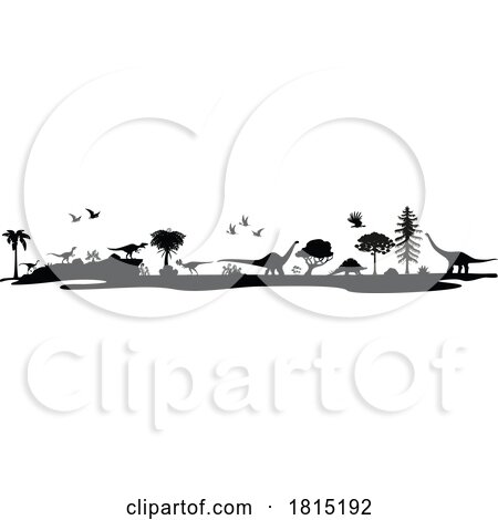 Silhouetted Dinosaurs Clipart by Vector Tradition SM