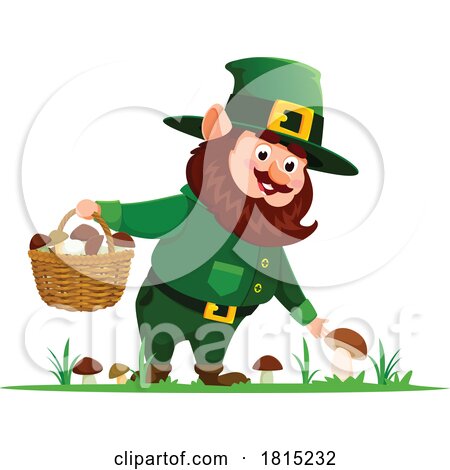 Gnome Gathering Mushrooms Clipart by Vector Tradition SM