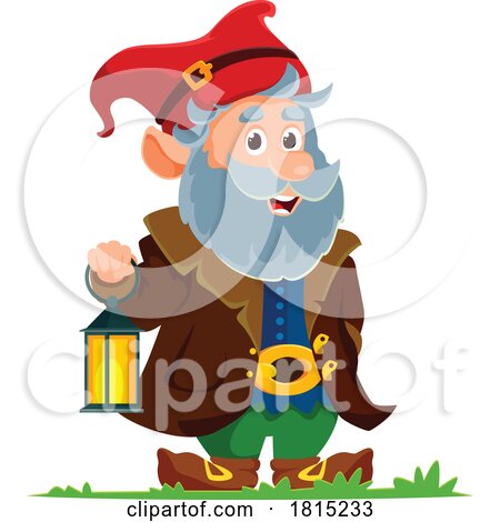 Gnome with a Lantern Clipart by Vector Tradition SM