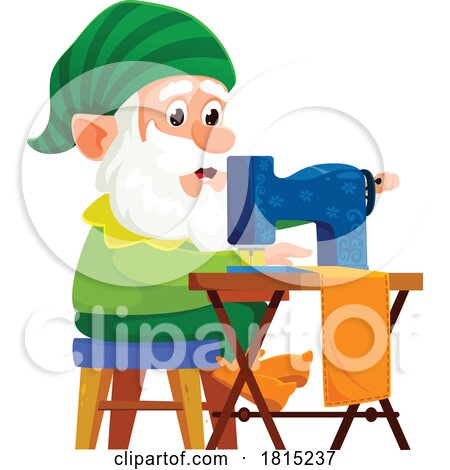 Gnome Sewing Clipart by Vector Tradition SM