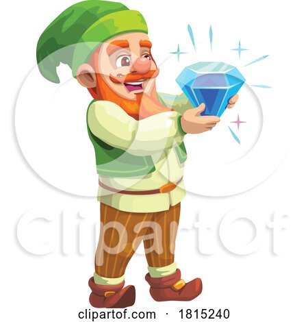 Gnome Holding a Diamond Clipart by Vector Tradition SM