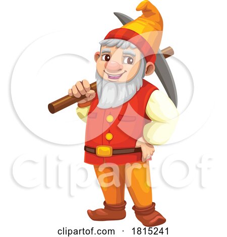 Gnome with a Pickaxe Clipart by Vector Tradition SM