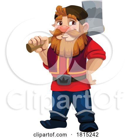 Gnome with an Axe Clipart by Vector Tradition SM