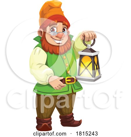 Gnome with a Lantern Clipart by Vector Tradition SM