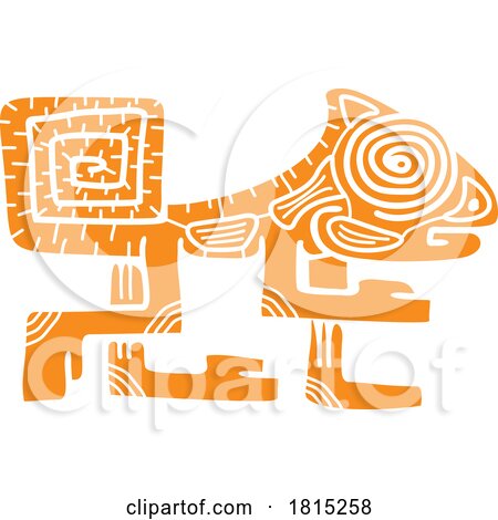 Chameleon in Aztec Mayan Totem Style Clipart by Vector Tradition SM