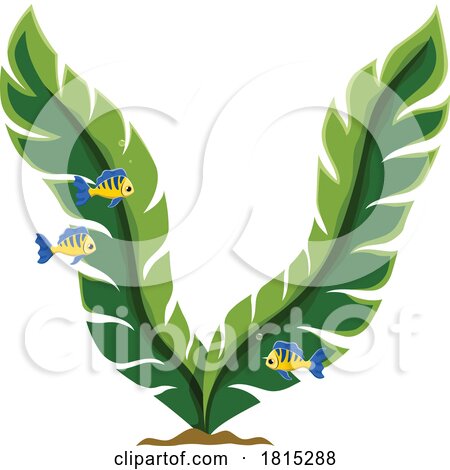 Cute Fish and Plant Clipart by Vector Tradition SM