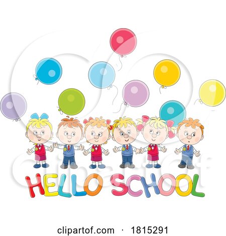 Cartoon School Children Clipart by Alex Bannykh