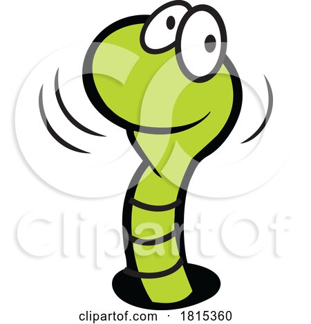 Happy Worm Emerging from a Hole Clipart by Johnny Sajem