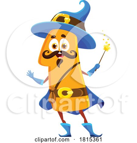 Wizard Number 1 Mascot Clipart by Vector Tradition SM