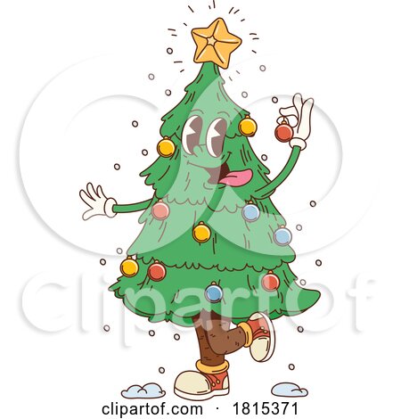 Christmas Tree Mascot Clipart by Vector Tradition SM